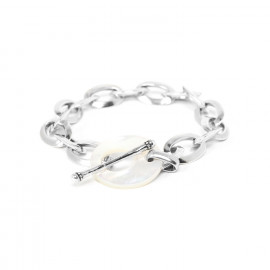 bracelet nacre & chaine forçat plate "Unchain" - Ori Tao
