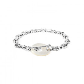 mother of pearl & figaro chain bracelet "Unchain" - 
