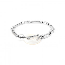 mother of pearl & rectangular chain bracelet "Unchain" - 