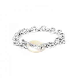 mother of pearl & forcat chain bracelet "Unchain" - Ori Tao