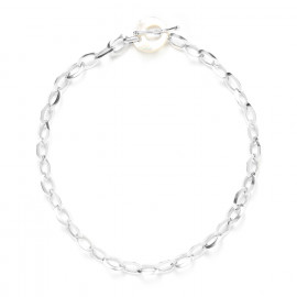mother of pearl & flat forcat chain necklace "Unchain" - Ori Tao