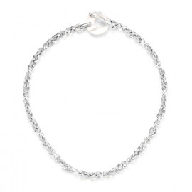mother of pearl & twisted forcat chain necklace "Unchain" - 