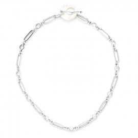 mother of pearl & rectangular chain necklace "Unchain" - Ori Tao
