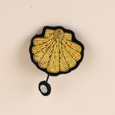 Broche coquille saint jacques perle