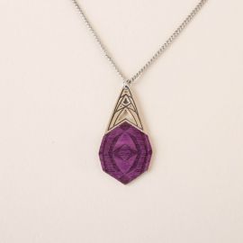 KALEIDOSCOPE purple wood necklace - Amélie Blaise
