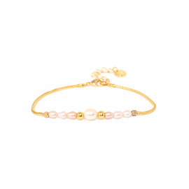 bracelet ajustable perles d'eau douce rose "KUTA" "Les complices" - Franck Herval