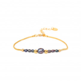 KUTA fresh water pearl bracelet blue "Les complices" - Franck Herval