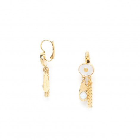 MALICE assymetric french hook earrings white "Les inseparables"