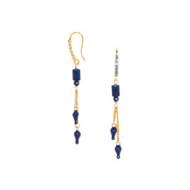 SAMY crystallized hook earrings - blue "Les inseparables" - Franck Herval