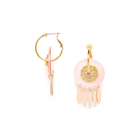 JOY earrings capiz creoles pink "Les radieuses"