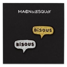 gold + silver kisses iron-on patches - Macon & Lesquoy