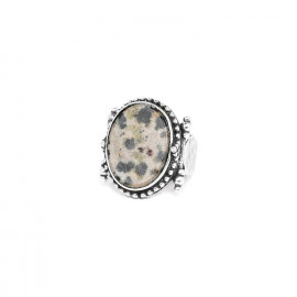 bague jaspe dalmatien ovale 56 "Anneaux" - Nature Bijoux