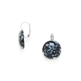 black resin & mother of pearl earrings "Terrazzo" - Nature Bijoux