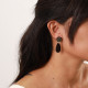 blaclip & black horn earrings "Drops" - Nature Bijoux