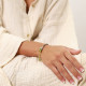 bracelet extensible agate verte & hématite "Vice versa" - Nature Bijoux