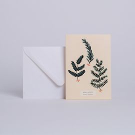 CARTE herbier d'hiver "Best wishes" - Season Paper 