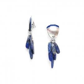 boucles d'oreilles clips éclats lapis lazuli "Alyss" - Nature Bijoux