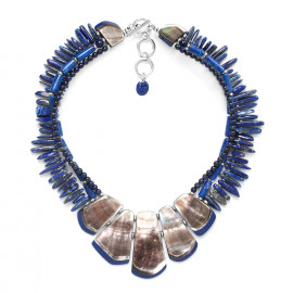 gros collier 3 rangs lapis lazuli "Abyss" - Nature Bijoux