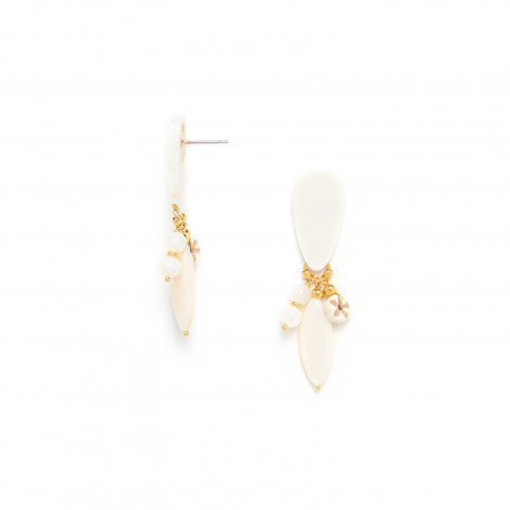 large mother of pearl top earrings "Ivory"