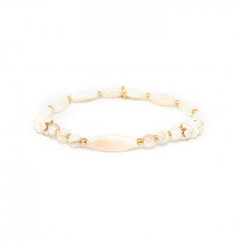 bracelet extensible perles ovales "Ivory" - Nature Bijoux