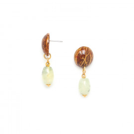 rutilite olive earrings "Pokhara" - Nature Bijoux
