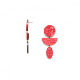3 element earrings "Rouge" - Nature Bijoux
