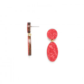 round top oval earrings S "Rouge" - Nature Bijoux