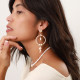 beaded ring earrings "Ivory" - Nature Bijoux
