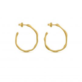 CLARA golden M hoop earrings - Joidart