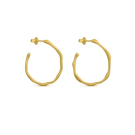 CLARA golden M hoop earrings