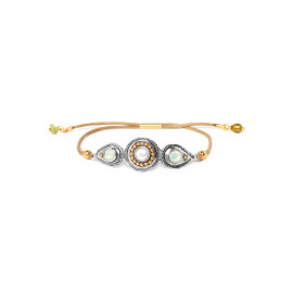 bracelet ajustable cordon beige "Melody" - Franck Herval