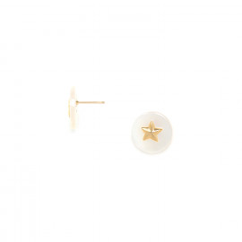 mother of pearl mini post earrings "Olympe" - Franck Herval