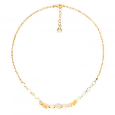 howlite & pearls necklace "Olympe"