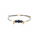 bracelet ajustable cordon noir "Salome" - 