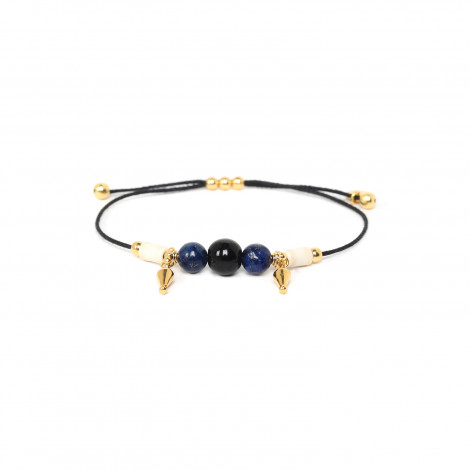 bracelet ajustable cordon noir "Salome"