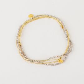 Bracelet cordon multitours lune beige - Rosekafé