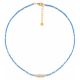 BAHIA short necklace pierre bleue et moutarde - 