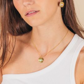 MANTRA LOVE medallion necklace freen - Olivolga Bijoux