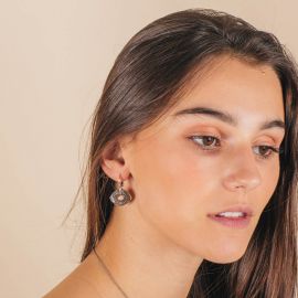 MANTRA INUITION creoles earrings peach - Olivolga Bijoux