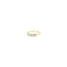 CONFETTIS 3 dots adjustable ring blue - Olivolga Bijoux
