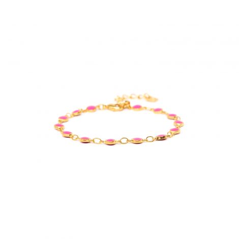 CONFETTIS enameled chain bracelet fuchsia