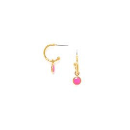 CONFETTIS fuchsia hook earrings - Olivolga Bijoux