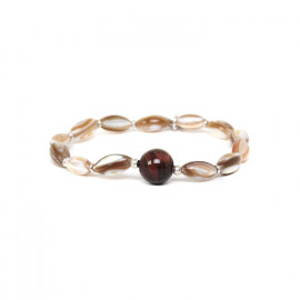 stretch bracelet with red tiger eye ball "Bille" - Nature Bijoux