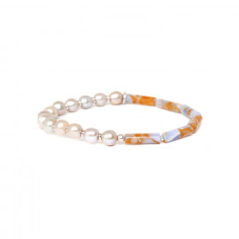 bracelet extensible pierres concassées et perles d'eau douce "Les duos" - Nature Bijoux
