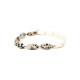 bracelet extensible jaspe dalmatien olive "Les duos" - Nature Bijoux