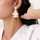 MAYA yellow mother of pearl post earrings with 3 tassels "Les radieuses" - Franck Herval