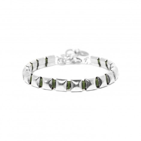 bracelet chaine vert S "Ice cube"