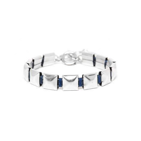 bracelet chaine bleu M "Ice cube"