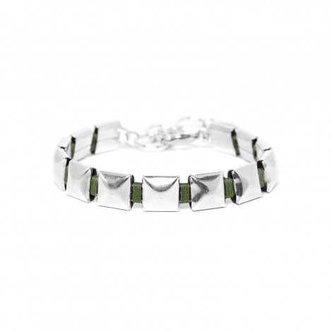bracelet chaine vert M "Ice cube"