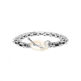 flat chain bracelet with mother of pearl lock "Unchain" - Ori Tao